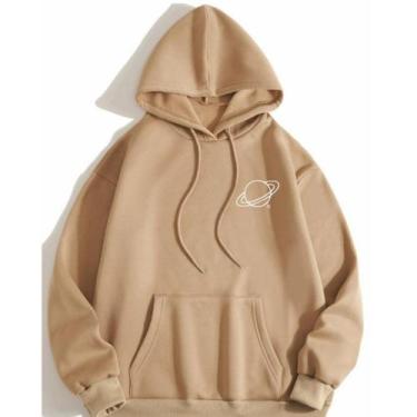 Imagem de Moletom Canguru Unissex Com Capuz Algodão Flanelado Feminino e Masculi