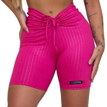 Imagem de Short Levanta Bumbum Cirre Academia Feminino - CR FITNESS, Rosa pink, 