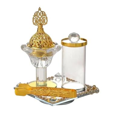 Imagem de KiBcsLic Queimador de incenso árabe, suporte de cone, ornamento de mesa para mesa de chá