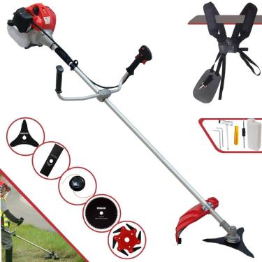 Imagem de Roçadeira Profissional À Gasolina Anmax CG430P-TB 2HP 43cc 9.000rpm Com Carretel e Lâmina 2 Pontas + Faca 3 Pontas + Faca 6 Pontas + Disco 80 Dentes