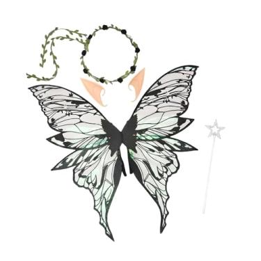 Imagem de Hailong Ming Asas de fada fofas decorativas para mulheres e meninas, presente para crianças, decoração de cosplay, vestido extravagante, Preto