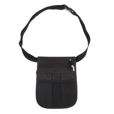 Imagem de Healifty Bolsa ergonômica para quadril bolsa de cintura simples, pochete com vários bolsos, organizador de ferramentas médicas preto