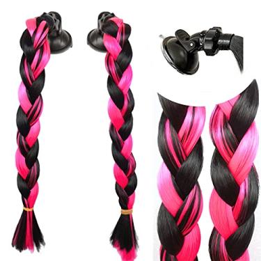 Imagem de Capacete de cabelo Hai Hong com ventosa para motocicleta, preto a vermelho, 35,5 cm (capacete não incluído)