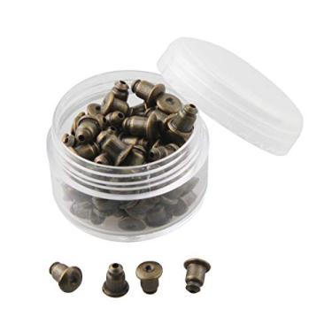 Imagem de ALLinONE 1 caixa de brincos em forma de bala com costas de segurança para artesanato DIY (bronze antigo)