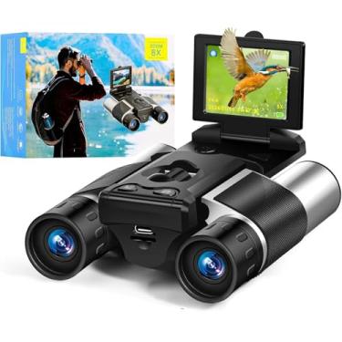 Imagem de Binóculos LCD de 5 cm com câmera para adultos, zoom óptico de 10x, zoom digital de 8x, câmera de 40 MP, vídeos de 2,5 K, binóculos digitais para observação de pássaros, esportes, aventuras ao ar livre