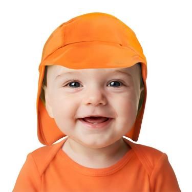 Imagem de Boné Praia Bebê Proteção UV Laranja Oriole Up Baby