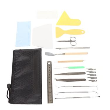 Imagem de Zerodis 22 PCS Kit de Ferramentas de Artesanato Kit de Ervas Daninhas de Réguas de Escultura Em Tesoura Caneta Tweezers Scrapbooking Tools de Escultura Em Tesoura de Caneta Tweezers ótima para Colar