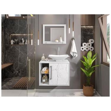 Imagem de Gabinete Para Banheiro Aéreo com Espelheira Móveis Bechara Baden, Bran