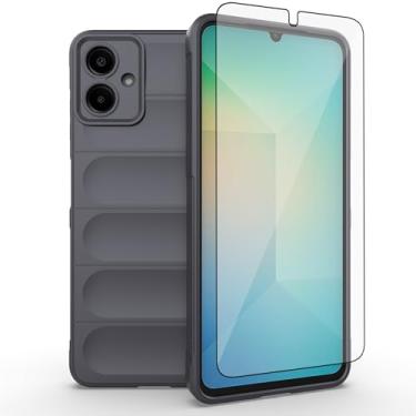 Imagem de Asuwish Capa de celular para Samsung Galaxy A06 com protetor de tela de vidro temperado e TPU macio fino à prova de choque capa protetora de silicone acessórios Ao6 A 06 mulheres homens meninas