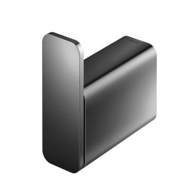 Imagem de Cabide Docol Flat Grafite Polido, Preto, Metal