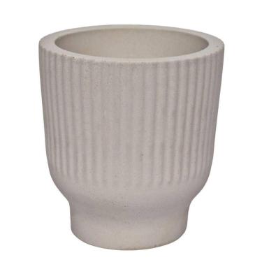 Imagem de Vaso Decorativo Garrafa Invertida Listras 9,5cm Cimento Artesanal Cinza
