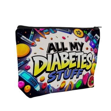 Imagem de ZOCIGIFTS Bolsa de armazenamento de medicamentos com diabetes, bolsa de medicamentos e designs de suprimentos médicos, capas com zíper de lona branca, funcionalidade multiuso (presente para