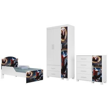 Imagem de Quarto Infantil 3 Peças Com Mini Cama Herói Aranha Z53      - Mpozenato