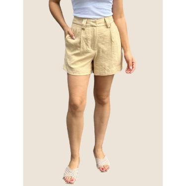 Imagem de Shorts Reto Cintura Alta Em Alfaiataria Texturizada Dzarm-Feminino