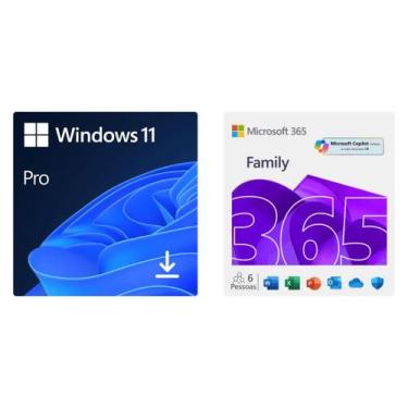 Imagem de Windows 11 Pro + Microsoft 365 Family 6 Usuários 1TB OneDrive por Usuá