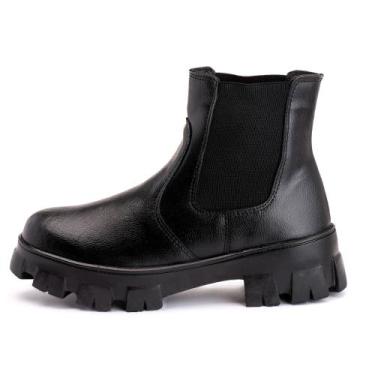 Imagem de Bota Coturno Chelsea Tratorada em material sintético com Elásticos Lat