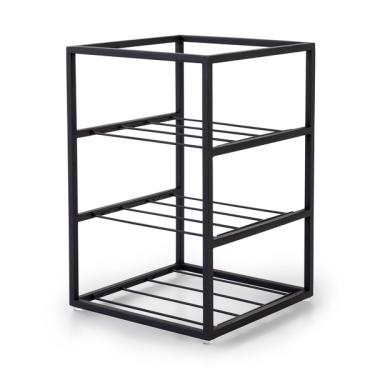 Imagem de Adega Para Vinho Em Aço Linha Frame 6 Garrafas 3 Andares Preto