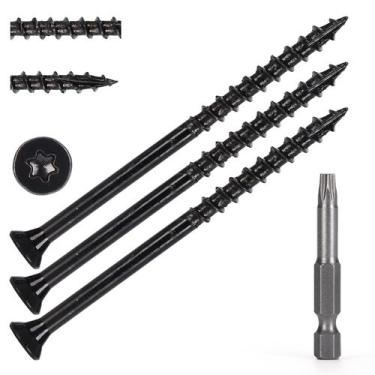 Imagem de Parafusos de madeira Bobibbi 10 x 8,9 cm T25 Torx Drive pretos 58 unid