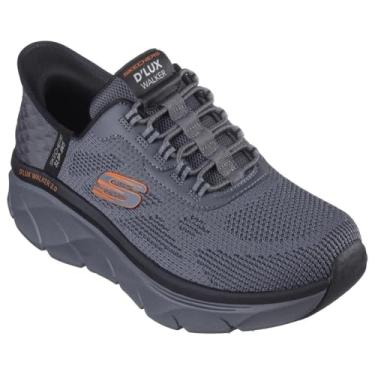 Imagem de Skechers Tênis masculino D'lux Walker 2.0 Rezinate Hands Free Slip-in, Carvão/Laranja, 40