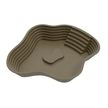 Imagem de Ｂｅｓｇａ Tigela de água para répteis com rampa, piscina para répteis, acessórios para habitat de aquário grande, alimentador para tartarugas, recipiente de, Verde Escuro