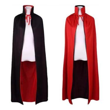 Imagem de Capa Bruxa Drácula Fantasia Vampiro Halloween Dupla Face