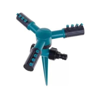 Imagem de Irrigador Giratório Aspersor, 3 Jatos Reguláveis, Rotação 360 Graus, Verde, 21 x 11 cm