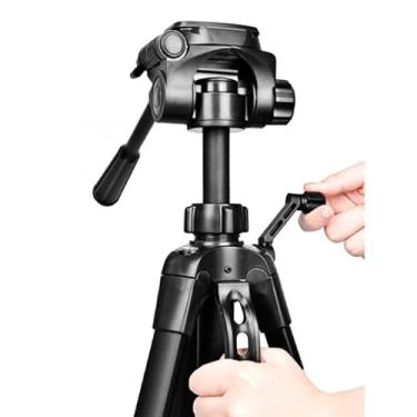 Imagem de Tripé Profissional de Alumínio 1.60m com Suporte para Celular e Controle Bluetooth – Para Câmera, Vídeo, Selfie, Live e Ring Light(Tripé B-MAX 180 CM+DISPARADOR)