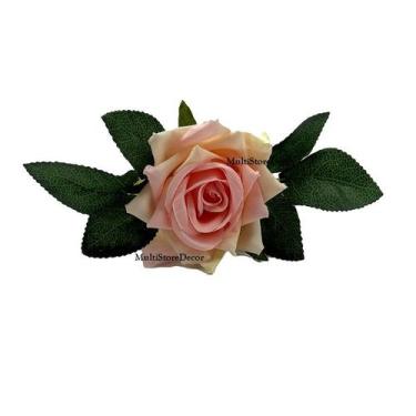 Imagem de 01 Anel Argola Porta Guardanapo Flor Rosa Vermelha - MultiStoreDecor