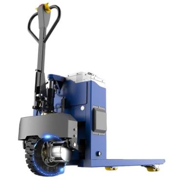 Imagem de Pallet Jack Caminhão de paletes elétrico com capacidade de 2,993 kg, porta-paletes movido a lítio 117 x 68,5 cm garfos para espaços estreitos, alça multifuncional e porta-paletes de bateria removível