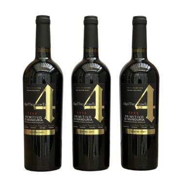 Imagem de Vinho 4 Conti Primitivo di Manduria  Kit com 3 Garrafas  Oferta -  Qua