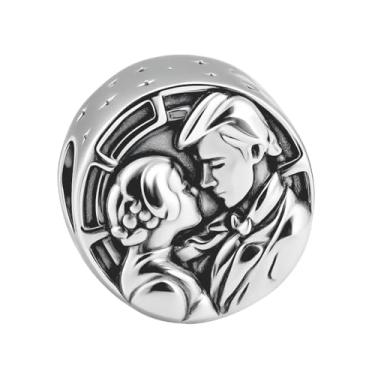 Imagem de BlingNuts Presente de casamento para casal, Just Married I Love You, berloque compatível com pulseiras Pandora Charms