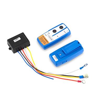 Imagem de Wsays Controle remoto sem fio de 100 pés 12 V monofone compatível com a maioria das marcas de recuperação azul com monofone duplo