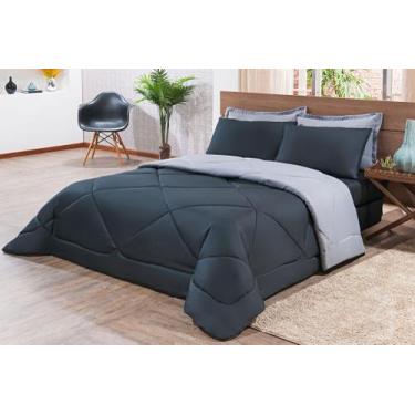 Imagem de Kit Edredom Casal Queen Size 3 Peças Pérola - DAVY ENXOVAIS, Preto/Cin