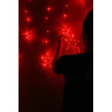 Imagem de Cascata Led Com Estrelas Decoração 8 Funções Pisca Natal - LuvinCo, Ve