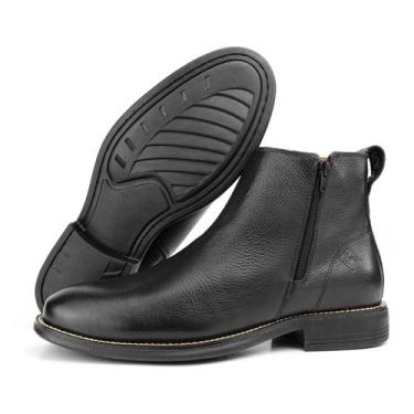 Imagem de Bota Chelsea Masculina de Couro Cano Curto com Ziper Preto 102 - Galoz