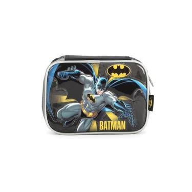 Imagem de Estojo Baú Juvenil Batman Heroi Cinza Escolar Espaçoso - Luxcel