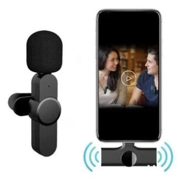 Imagem de Microfone Sem Fio Plug And Play P/ iPhone X 11 12 13 - Hard 7, Preto, 