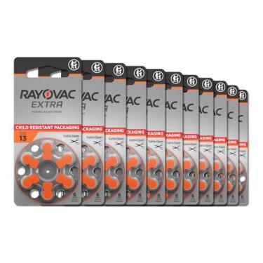 Imagem de Rayovac Pilhas extras para aparelho auditivo tamanho 13. Baterias de aparelho auditivo de zinco-ar sem mercúrio de longa duração - 1,45 V. (60 baterias)
