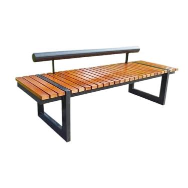 Imagem de YAYAOVP-24927 Banco ao ar livre, banco de parque, cadeira de madeira de jardim, com moldura de aço lacada, bancos de jardim para descanso de pátio (pequeno)