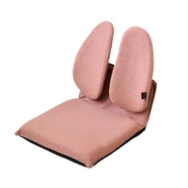 Imagem de Cadeira de chão portátil, cadeira de piso de meditação com suporte para as costas para adultos, cadeira premium sem pernas com encosto ajustável para assentos, ioga e jogos (cor: Rosa)