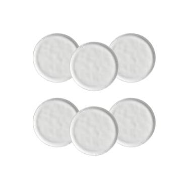 Imagem de Conjunto de Pratos de Sobremesa Porto Brasil Linhas New White 21,5cm - 6 Peças