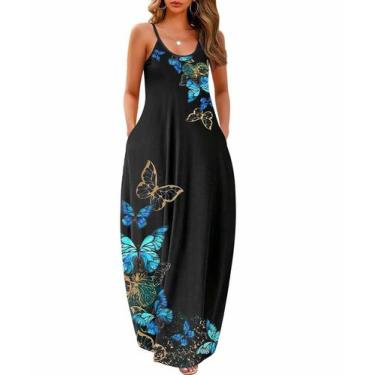 Imagem de Vestido maxi Wolddress feminino 2025 casual sem mangas plus size