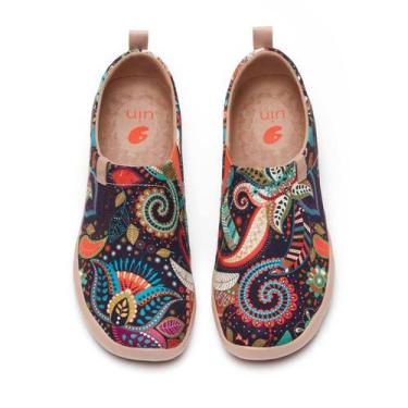 Imagem de Sapatos femininos casuais UIN Wonder Mandala Slip On Canvas, tamanho 7