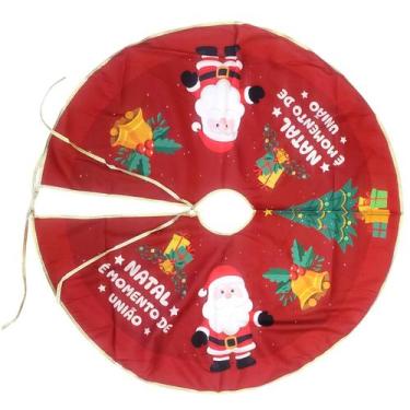 Imagem de Saia de Natal Papai Noel Tapete Base de Árvore Natalino 80cm - MultiA,