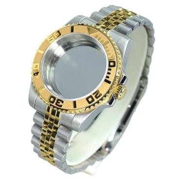 Imagem de Caixa de relógio de data à prova d'água de mergulho de luxo de 40 mm, bisel de cerâmica para Seiko NH35 NH34 36 2824 8215 movimento peça de relógio de vidro de safira, ETA2824 PT5000 Movimento + tampa