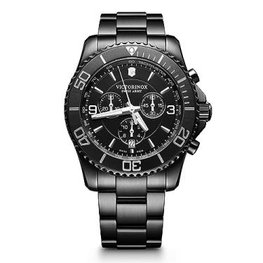 Imagem de Victorinox Relógio cronógrafo masculino Swiss Army Maverick, Preto, 43 mm (Pack of 1), Cronógrafo, movimento de quartzo