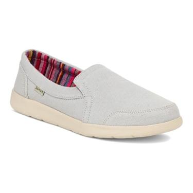 Imagem de Sanuk Calçados femininos Sidewalk Surfer Lite sem cadarço | Sapatos femininos | Palmilha de espuma confortável, Harbor Mist, 39