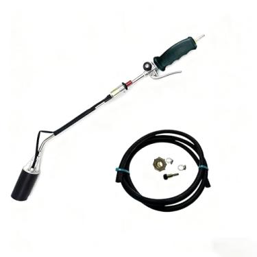Imagem de Kit profissional de tocha de propano com ignição, pulverizador de chama resistente, mangueira de 2 metros, preta, para remoção de ervas daninhas, telhados, derretimento de neve, remoção de tinta