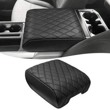 Imagem de KBH Capa de apoio de braço do console central para Ford F150 2021-2025, protetor de tampa do console médio, almofada de caixa de descanso de braço, antiarranhões, preta (apenas para console de assento