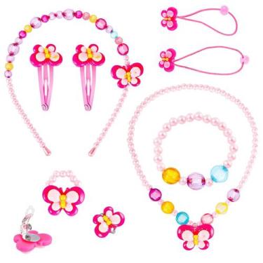 Imagem de Conjunto de joias e maquiagem BLMHTWO para meninas com colar e pulseir